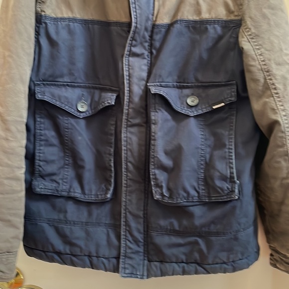 Quicksilver, brown and navy cotton puffer jacket - Picture 4 of 6